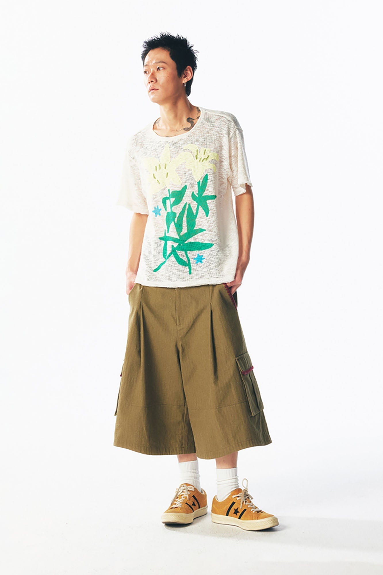 Sheer Lily Distressed Layering Tee