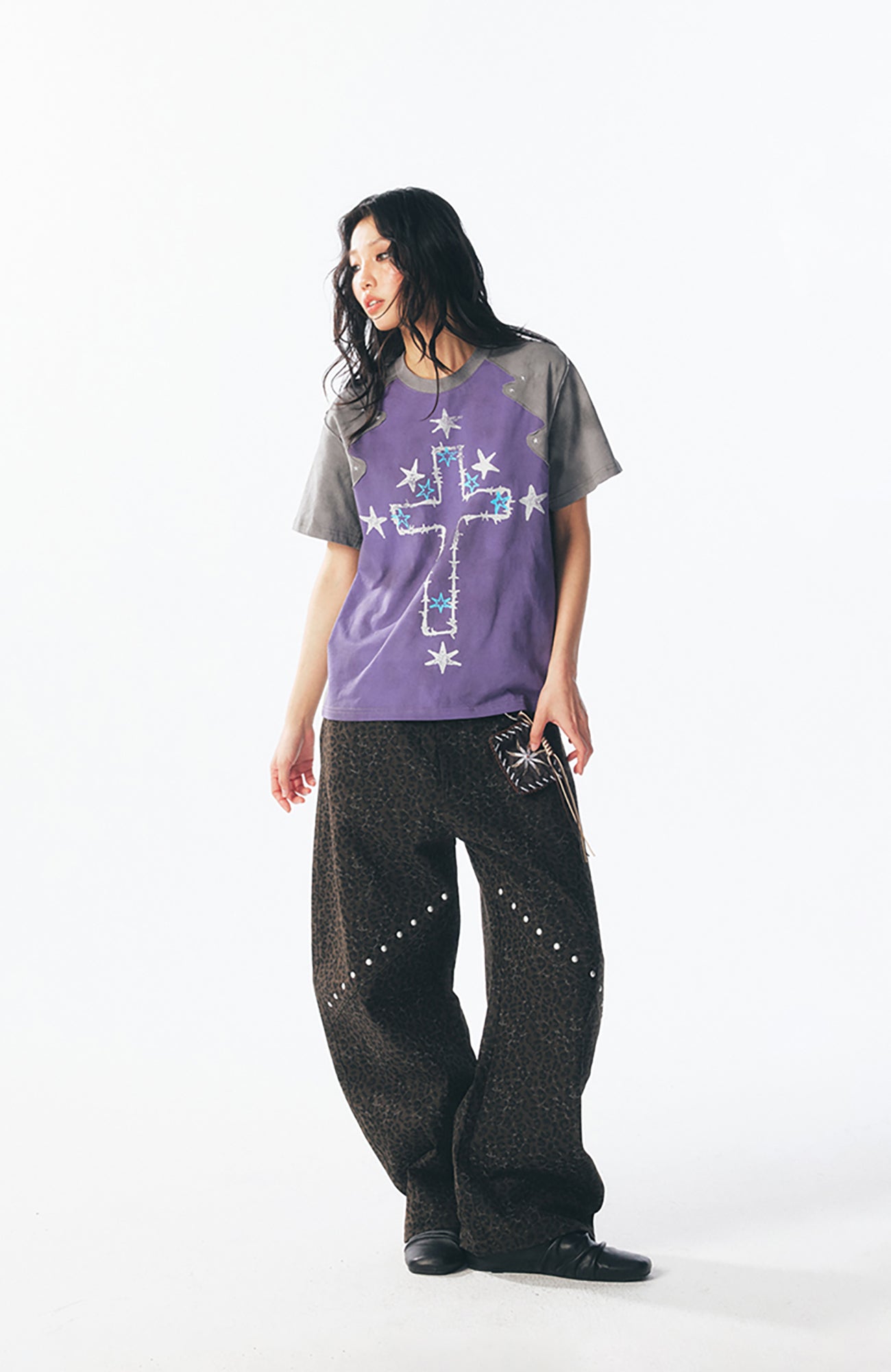Washed Star Cross Graphic T-Shirt