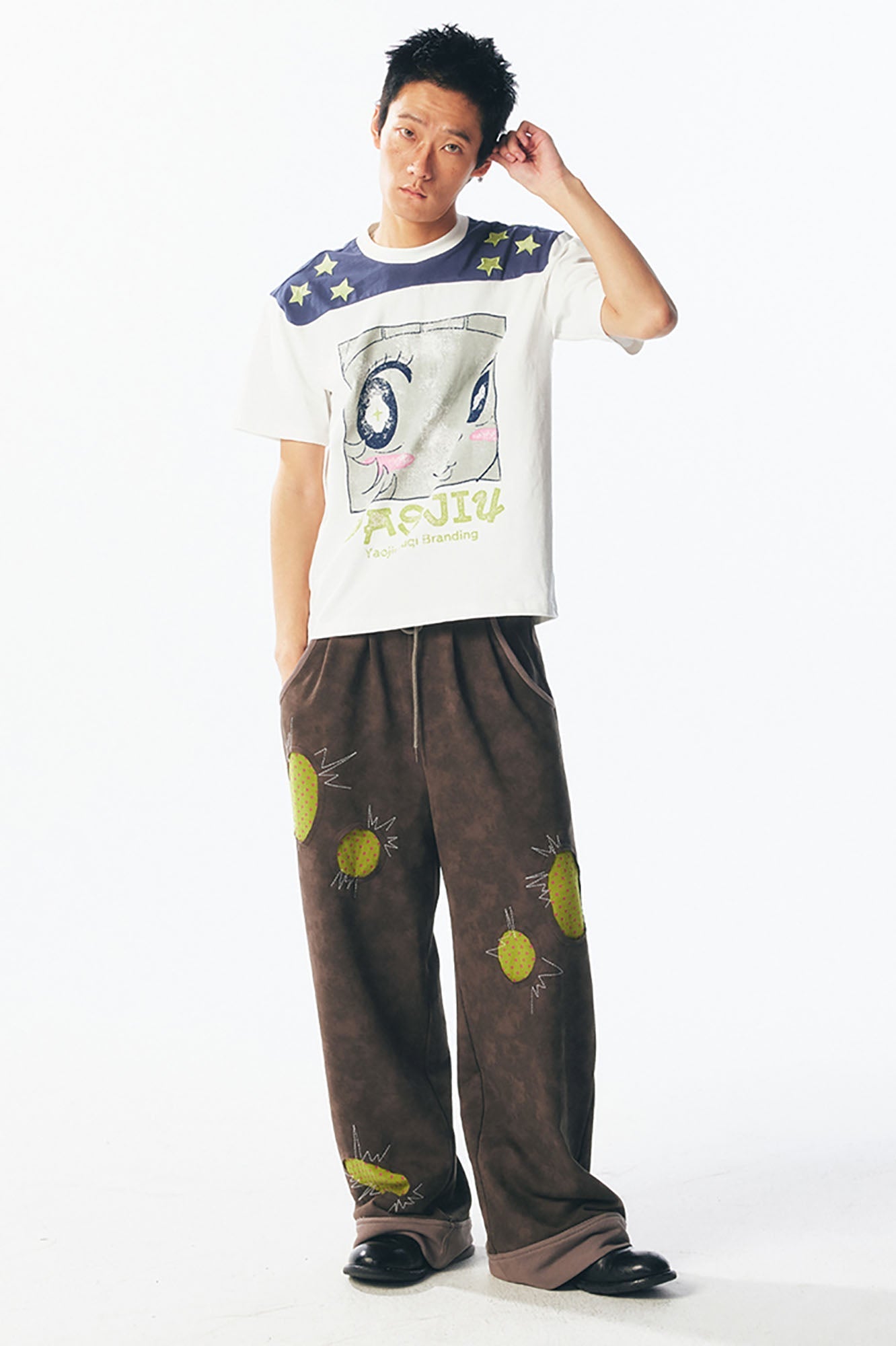 Star Shoulder Graphic Cotton Tee