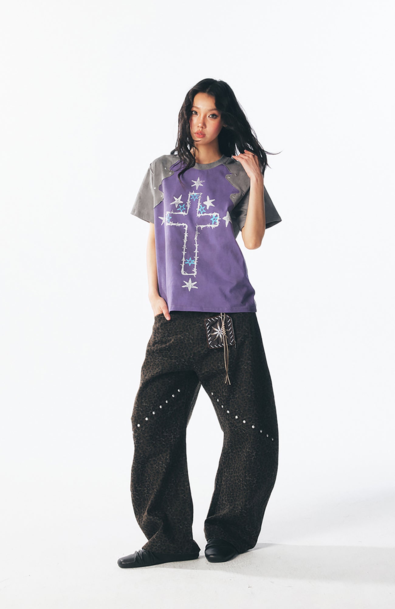 Washed Star Cross Graphic T-Shirt