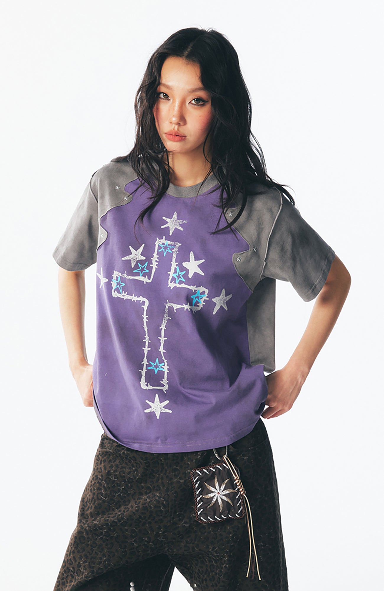 Washed Star Cross Graphic T-Shirt