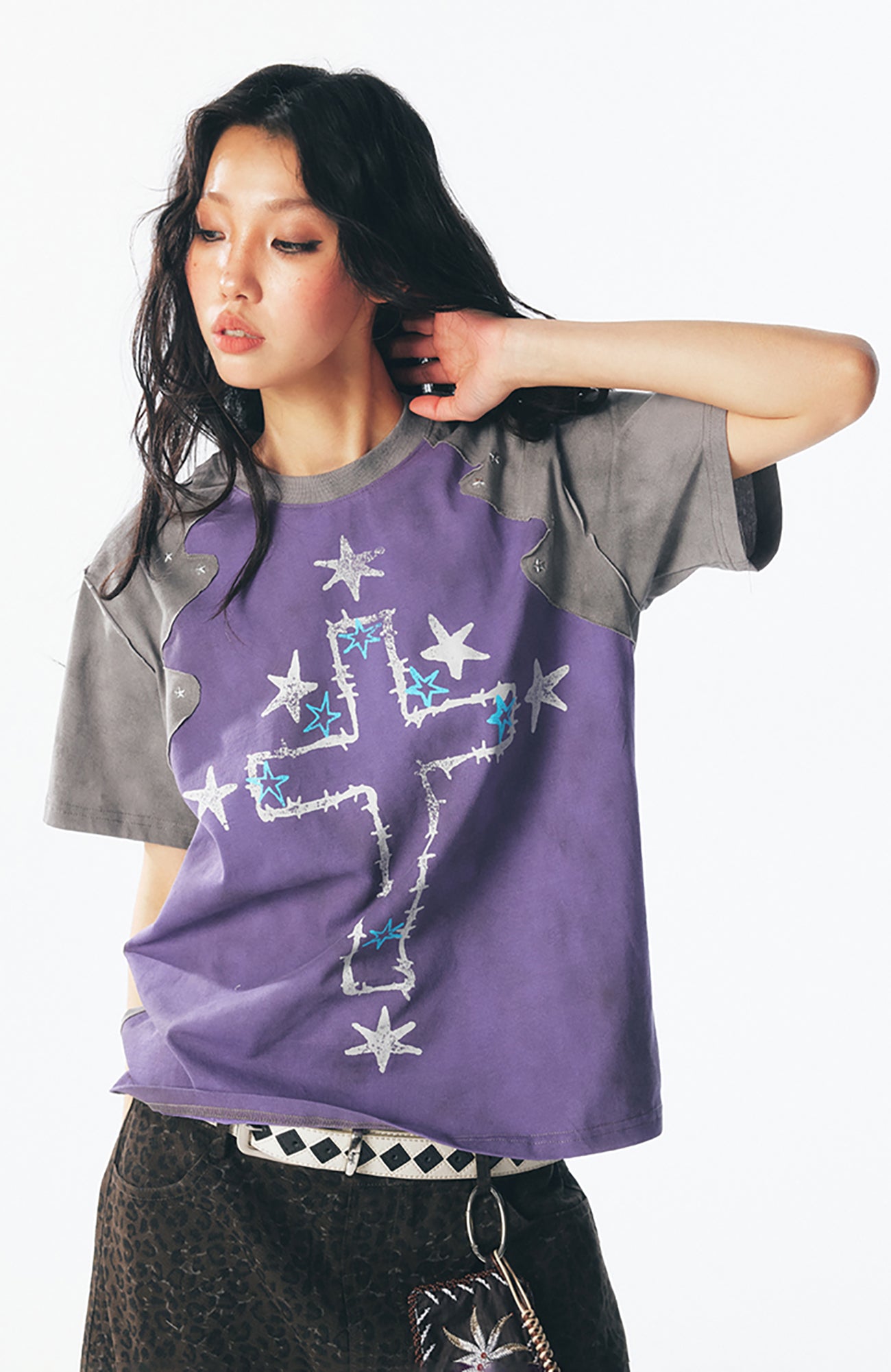Washed Star Cross Graphic T-Shirt
