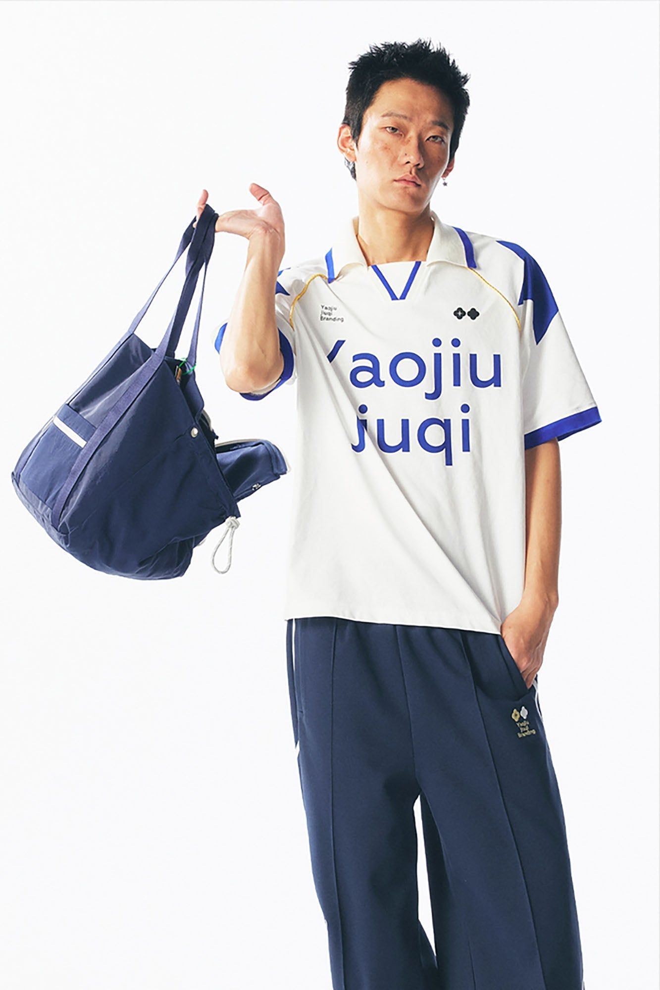 Retro Contrast-Panel V-Neck Jersey