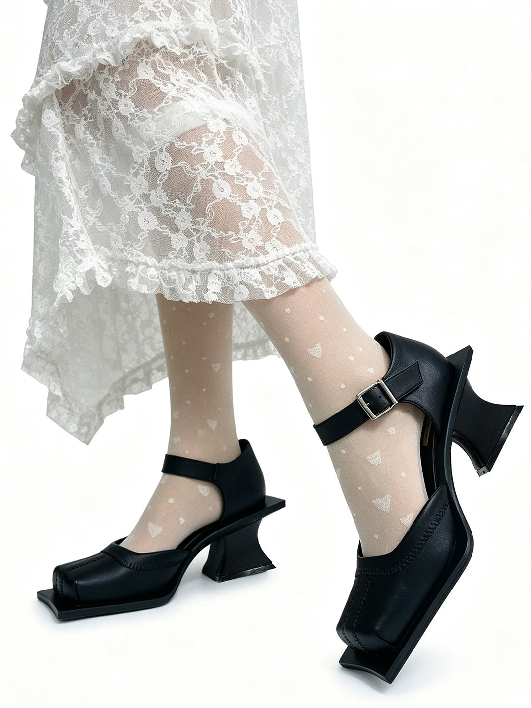 Square-Toe Cutout Block-Heel Sandals - Skipkicks