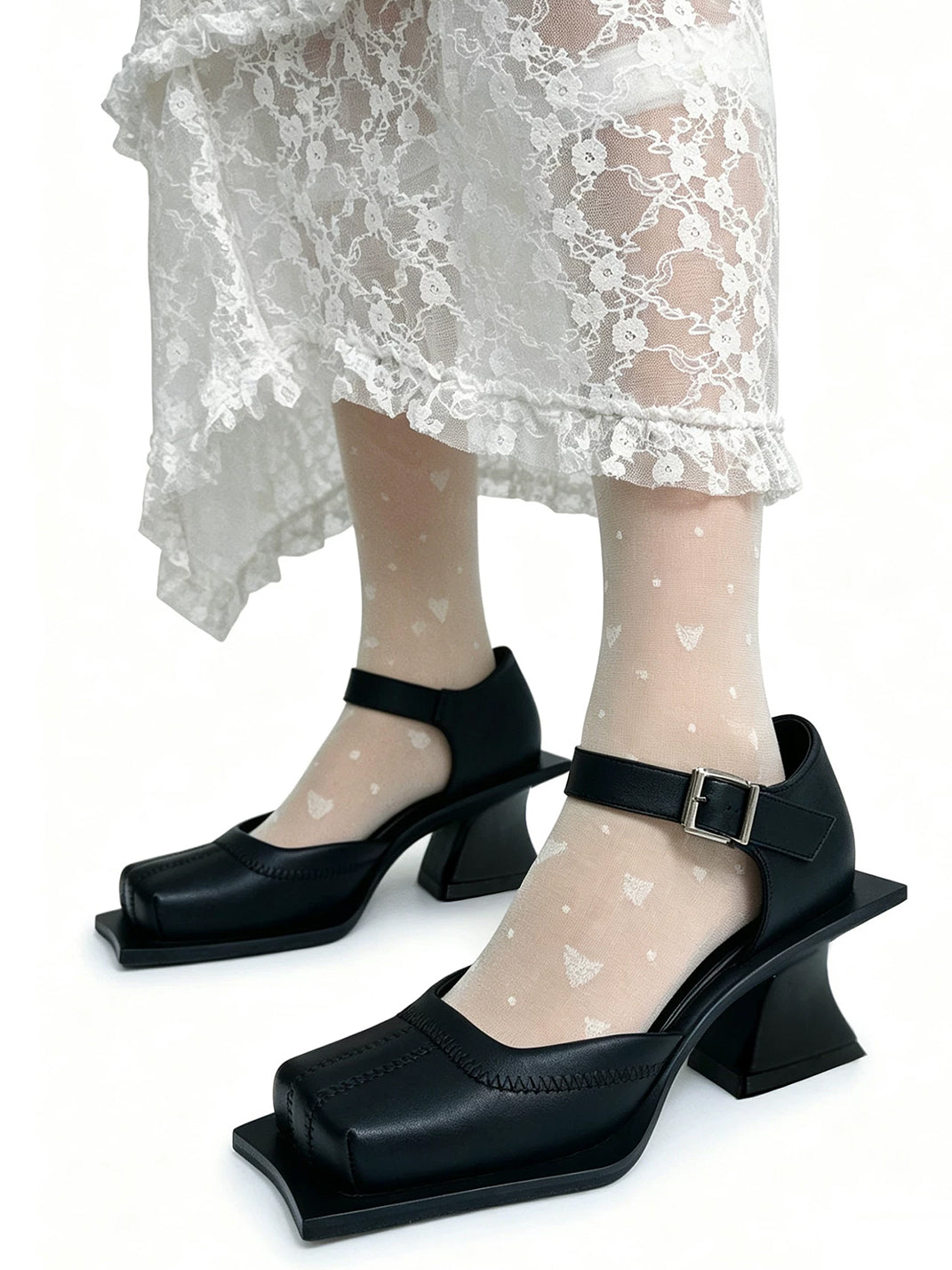 Square-Toe Cutout Block-Heel Sandals - Skipkicks