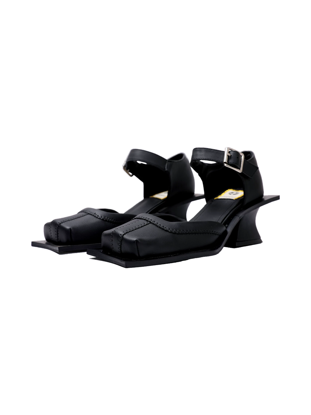 Square-Toe Cutout Block-Heel Sandals - Skipkicks