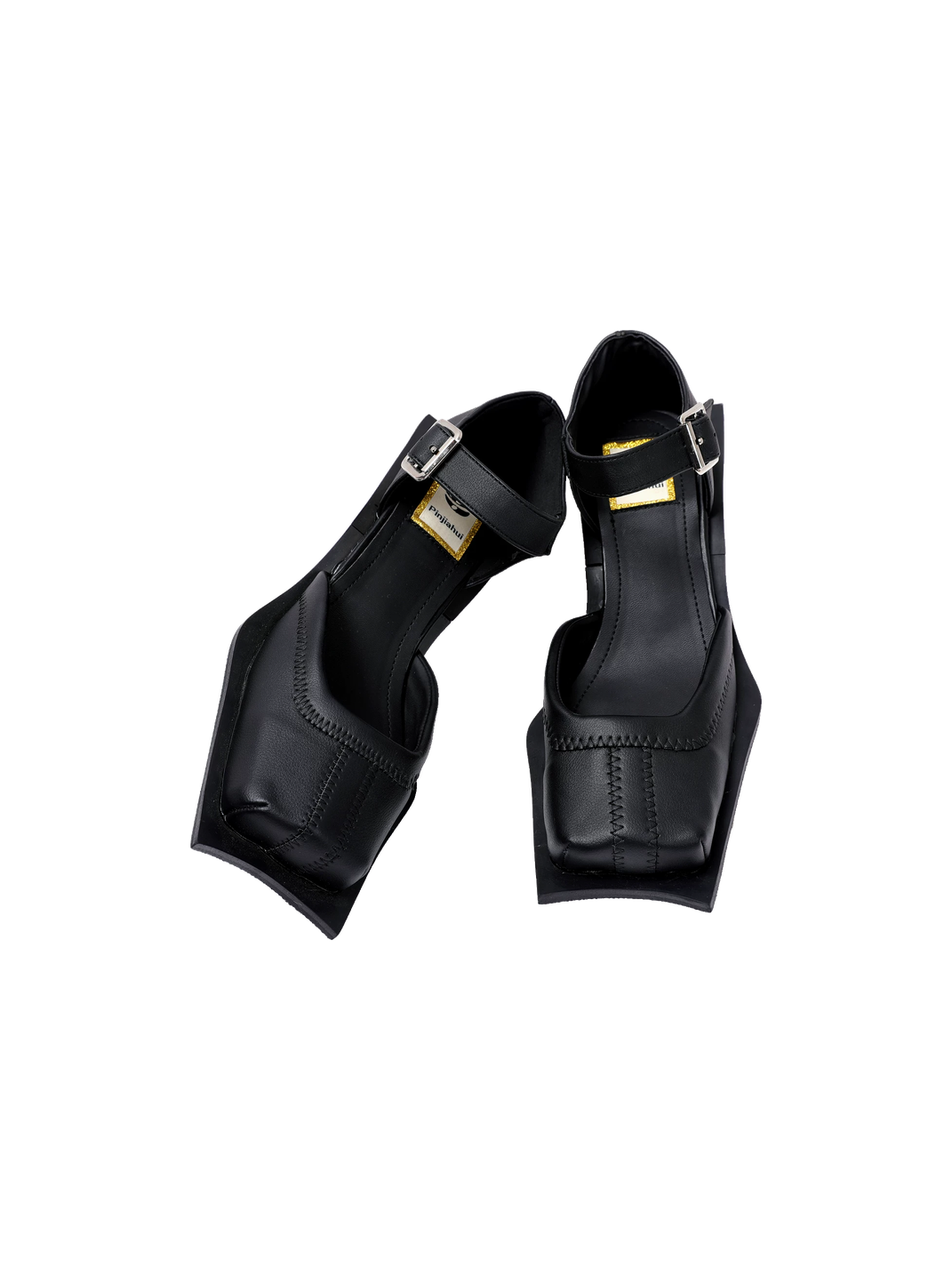 Square-Toe Cutout Block-Heel Sandals - Skipkicks