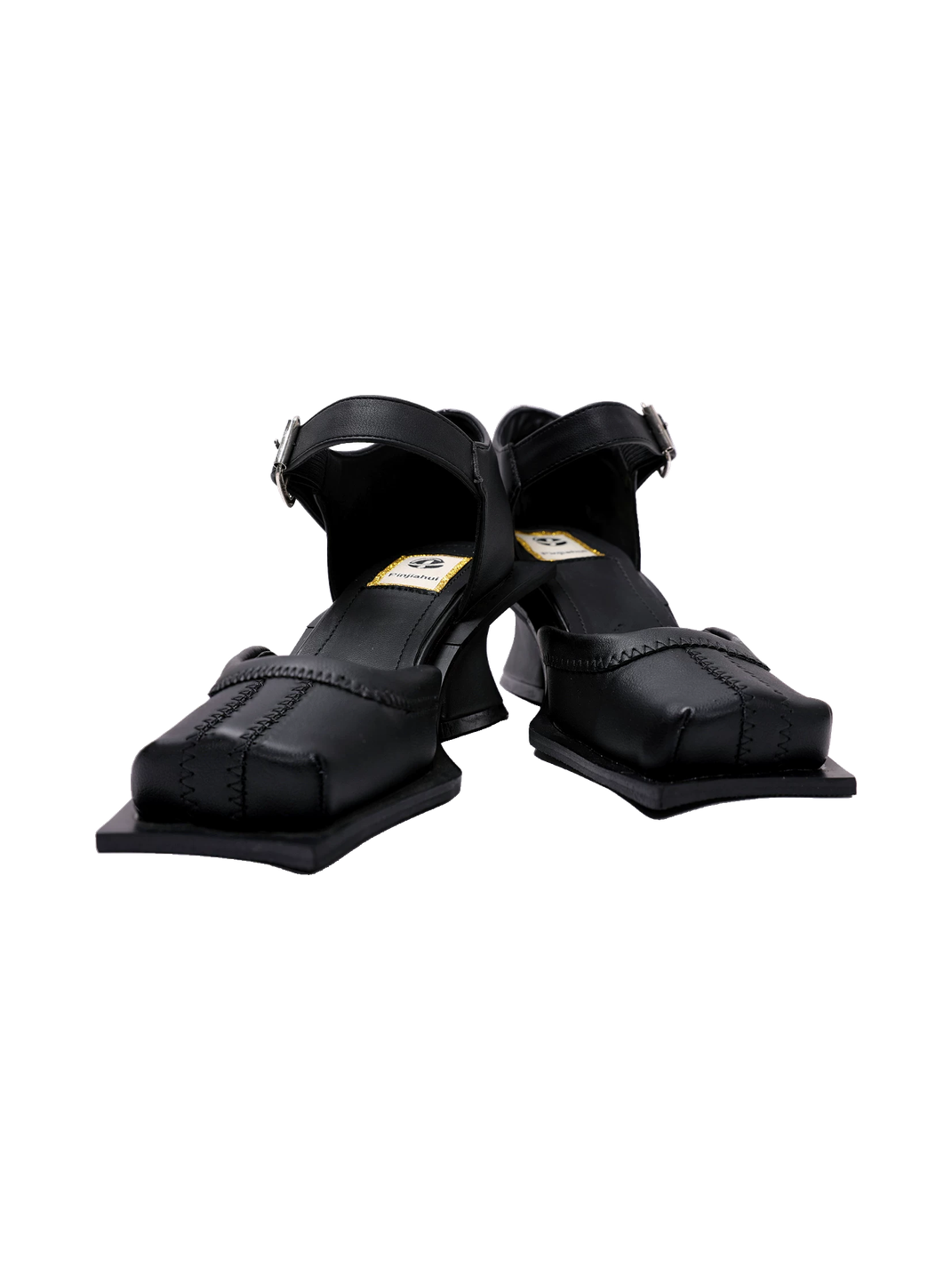 Square-Toe Cutout Block-Heel Sandals - Skipkicks