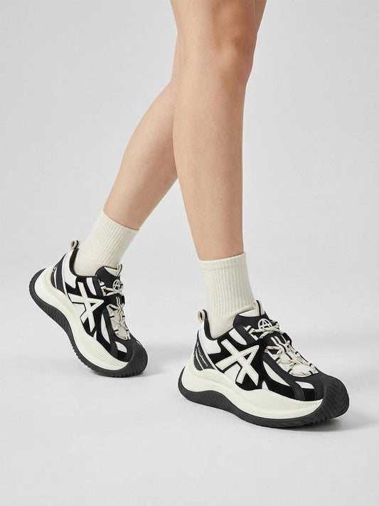 Star-Lace Wave-Sole Chunky Sneakers - Skipkicks