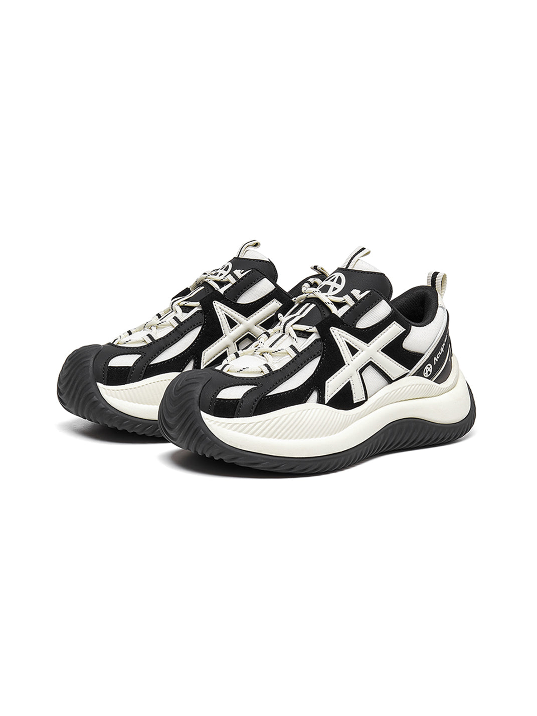 Star-Lace Wave-Sole Chunky Sneakers - Skipkicks