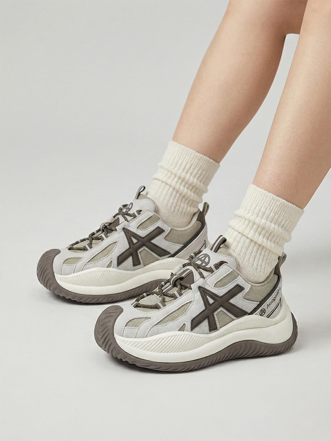 Star-Lace Wave-Sole Chunky Sneakers - Skipkicks
