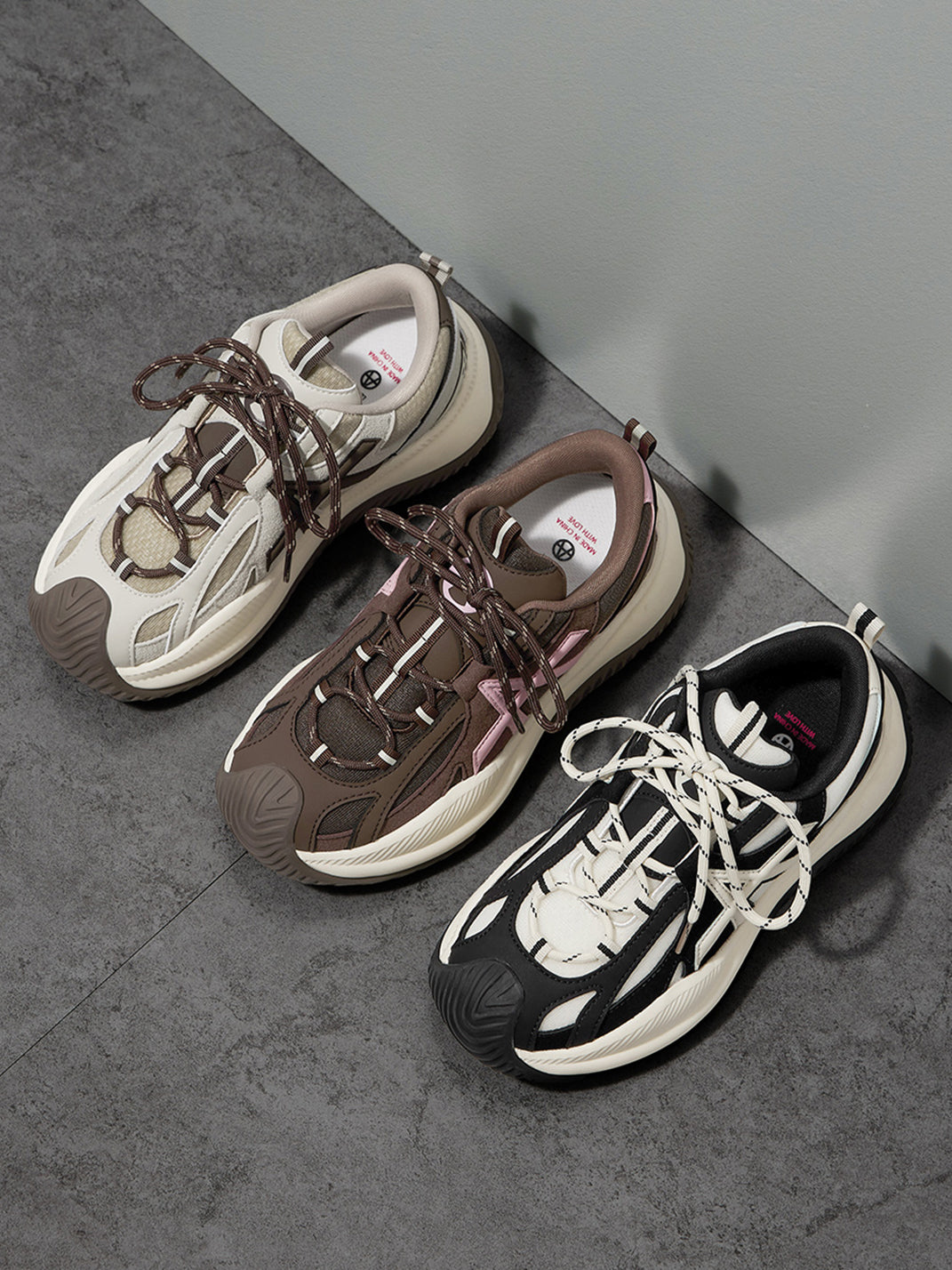 Star-Lace Wave-Sole Chunky Sneakers - Skipkicks