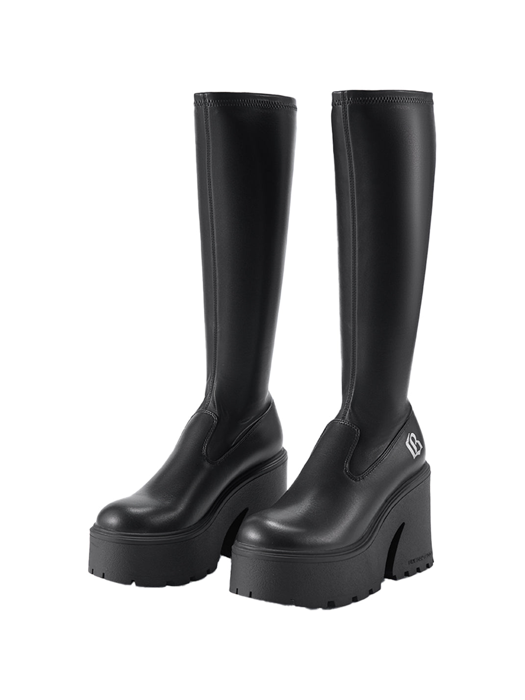 Stretch Platform Knee-High Boots - Skipkicks