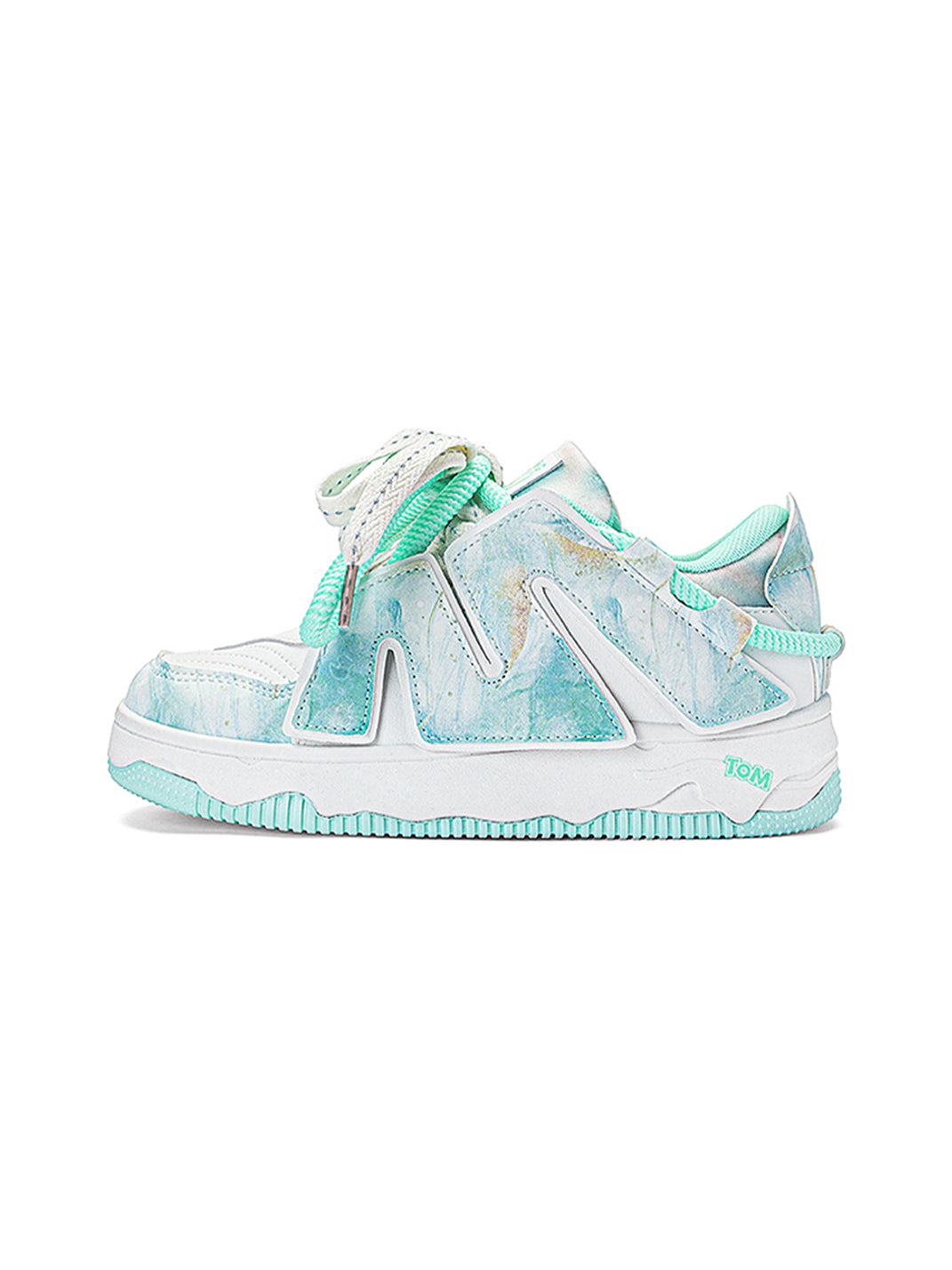 Graphic Pink-Trim Chunky Low-Top Sneakers - Skipkicks