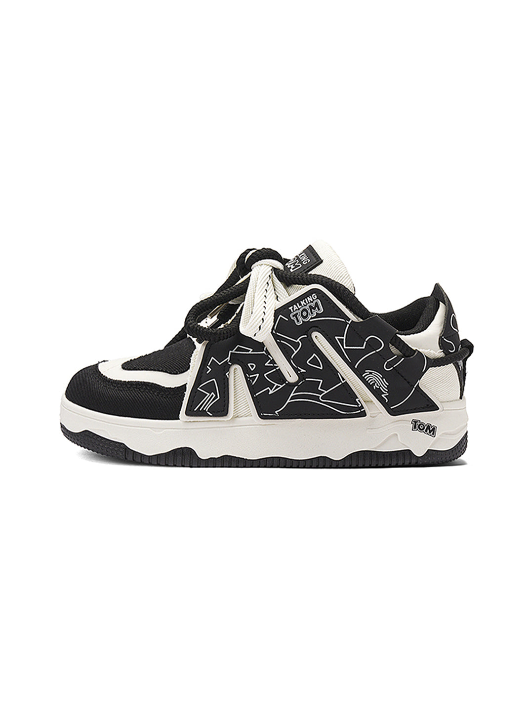 Graphic Pink-Trim Chunky Low-Top Sneakers - Skipkicks