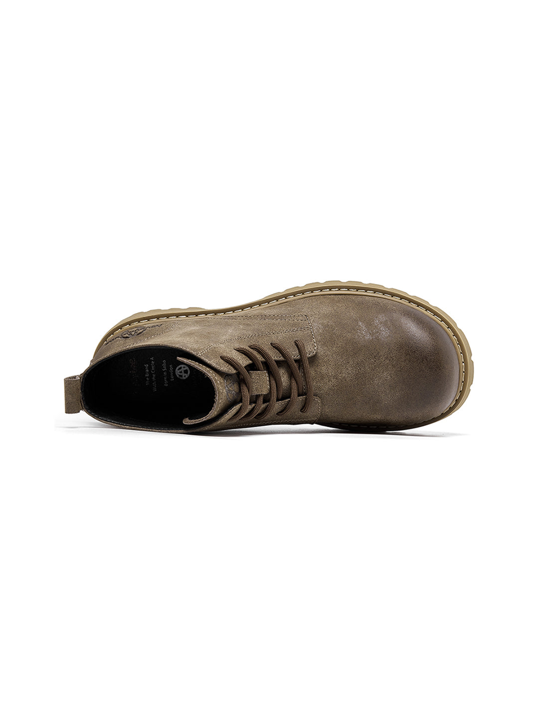 Tan Round-Toe Lug-Sole Work Boots - Skipkicks
