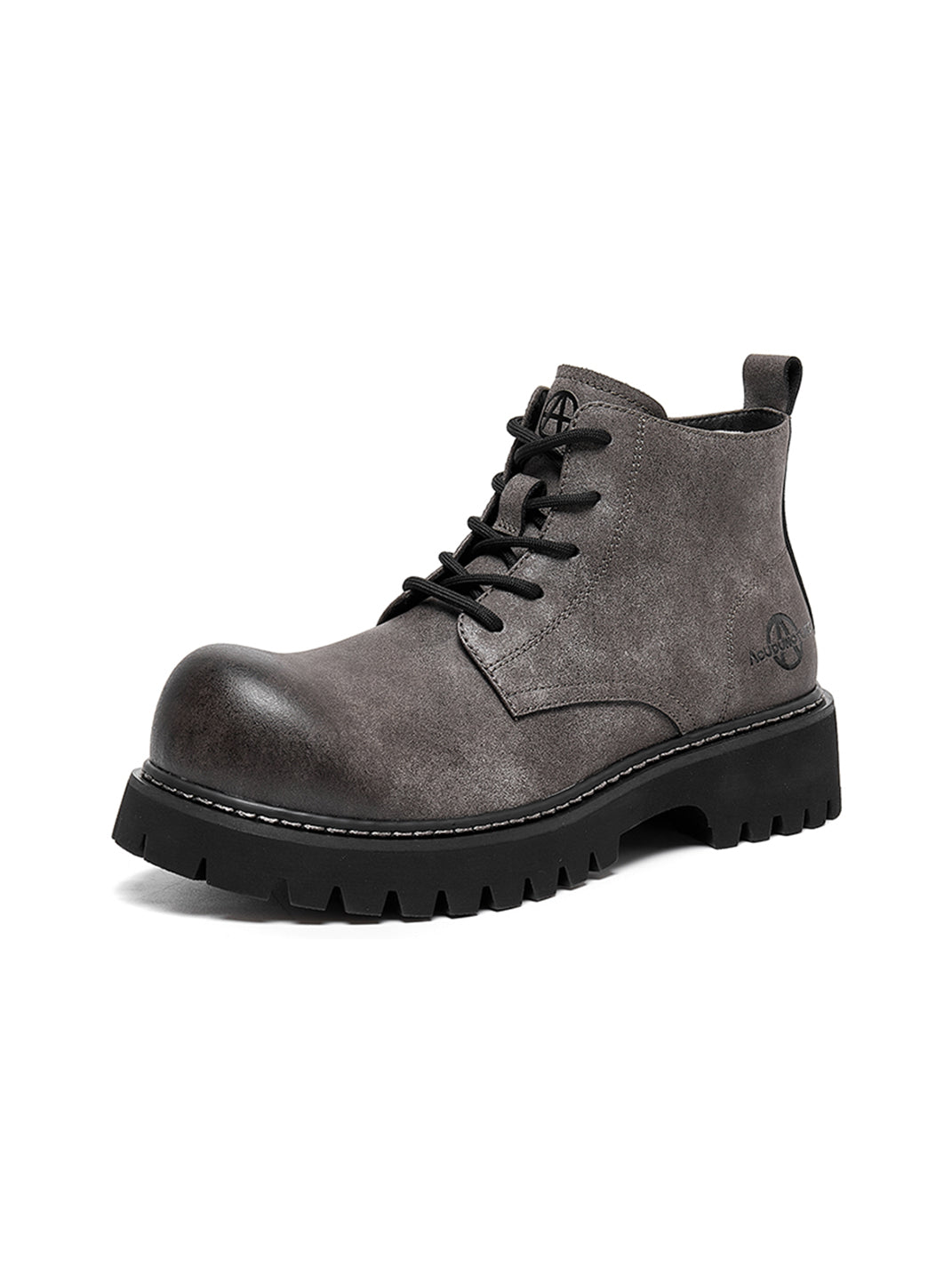 Tan Round-Toe Lug-Sole Work Boots - Skipkicks
