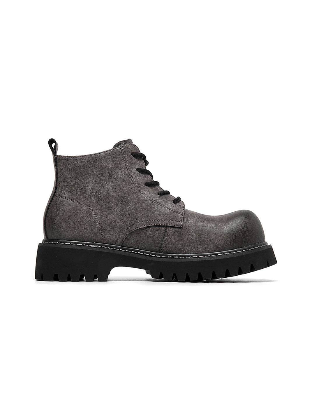 Tan Round-Toe Lug-Sole Work Boots - Skipkicks