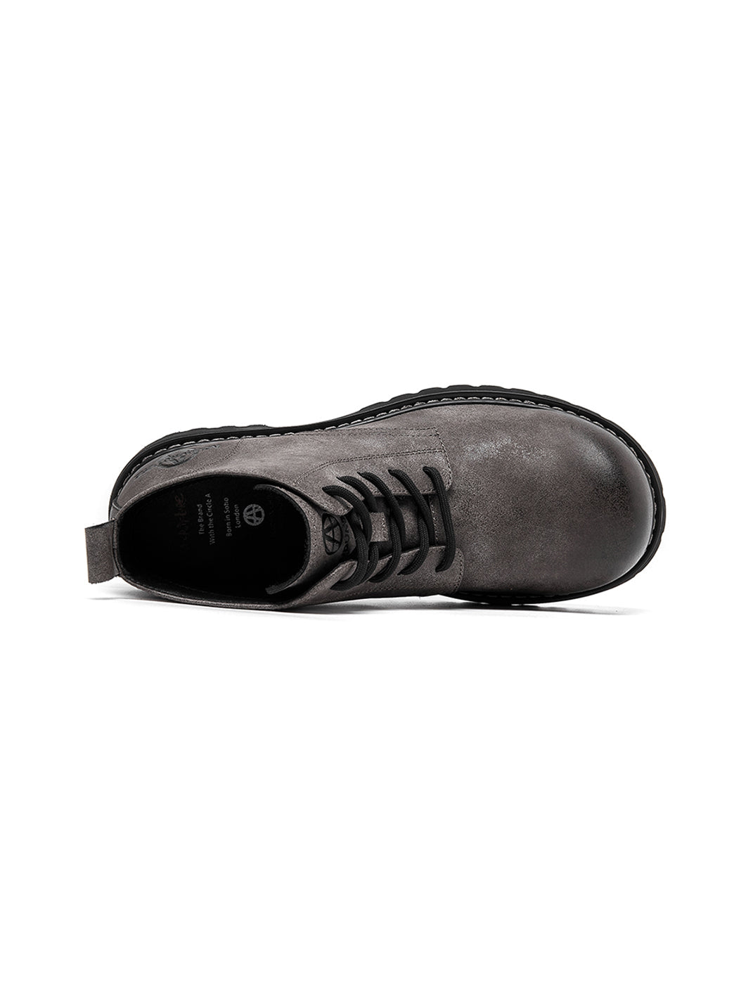 Tan Round-Toe Lug-Sole Work Boots - Skipkicks
