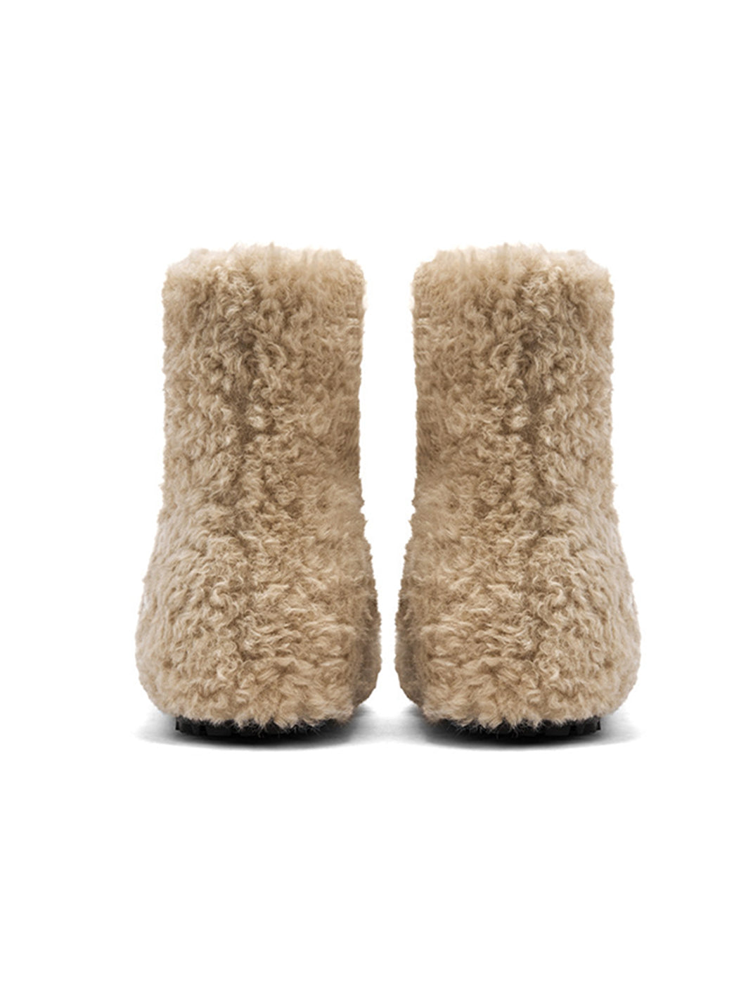 Teddy Bear Plush Platform Ankle Boots