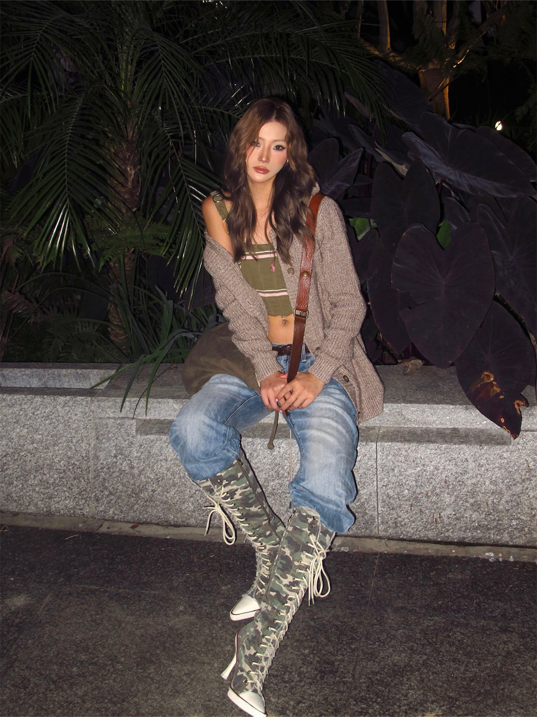 Corset-Lace Knee-High Heeled Boots - Skipkicks