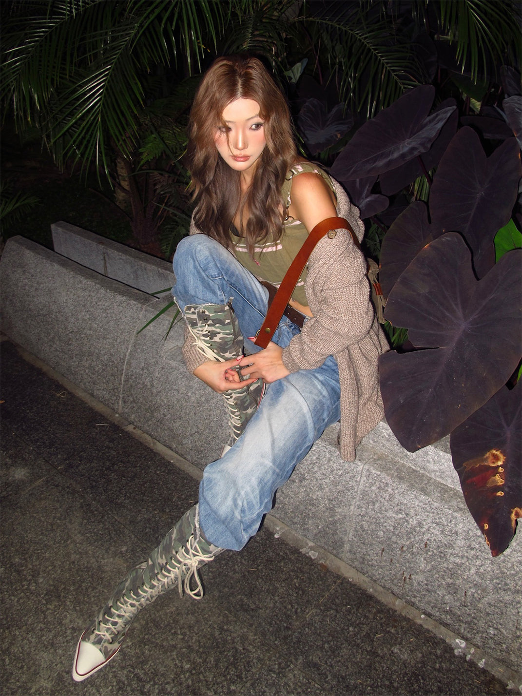 Corset-Lace Knee-High Heeled Boots - Skipkicks