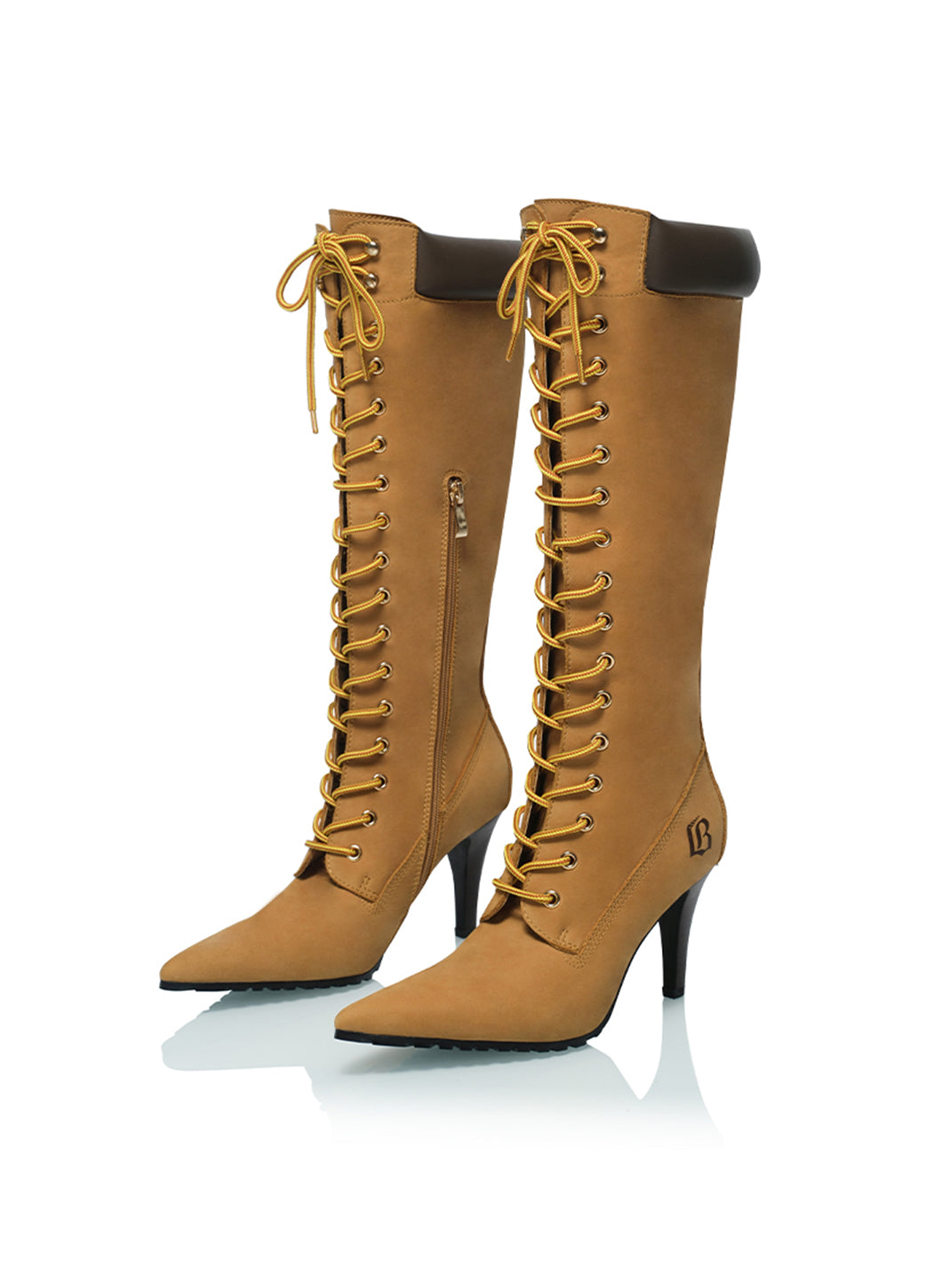 Corset-Lace Pointed Knee-High Boots - Skipkicks