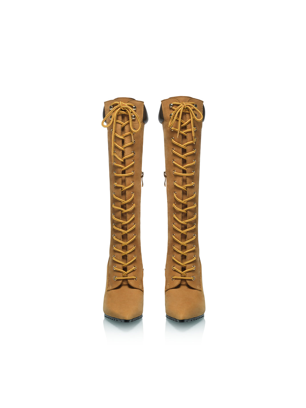 Corset-Lace Pointed Knee-High Boots - Skipkicks