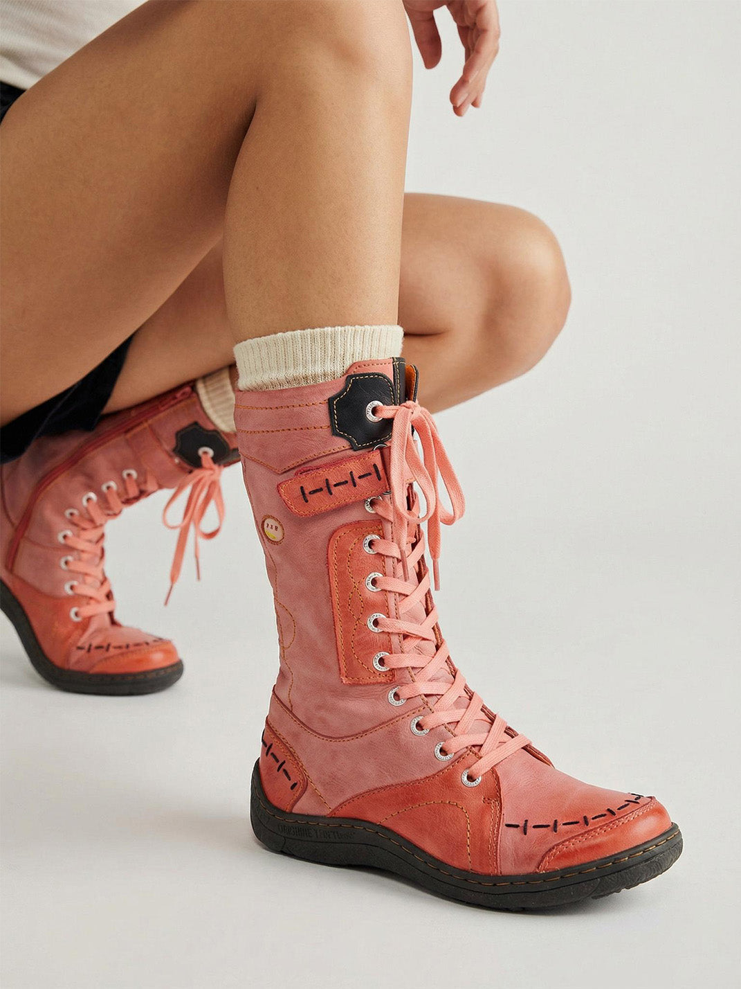 Washed PU Fleece-Lined Y2K Tall Boots - Skipkicks