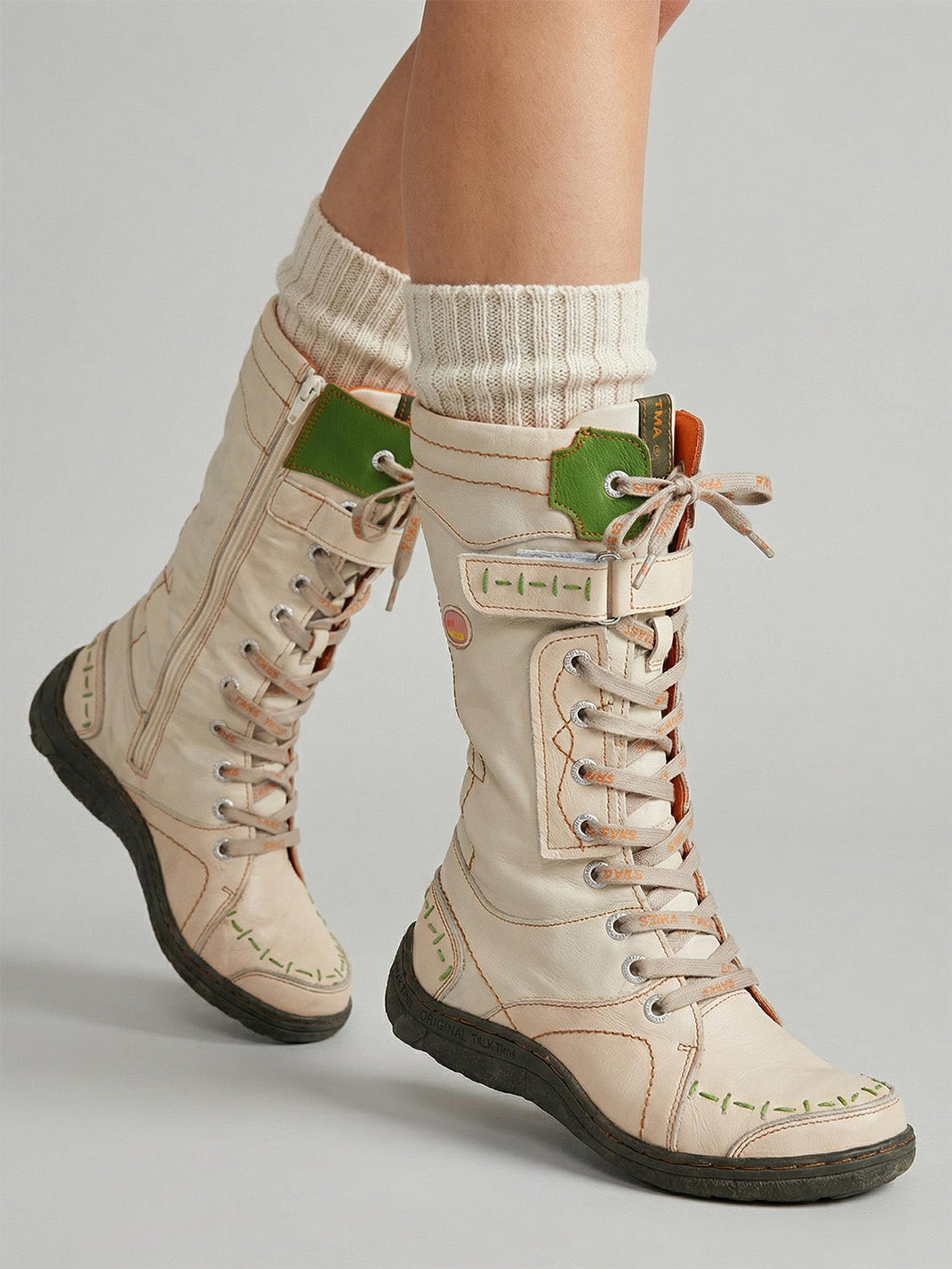 Washed PU Fleece-Lined Y2K Tall Boots - Skipkicks