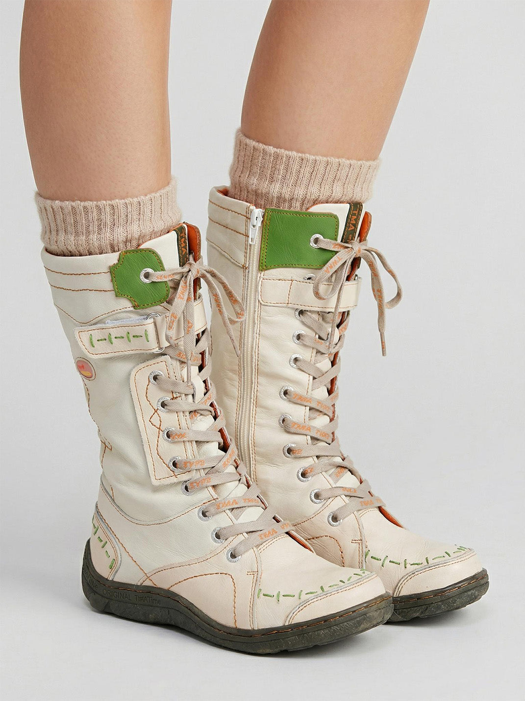Washed PU Fleece-Lined Y2K Tall Boots - Skipkicks