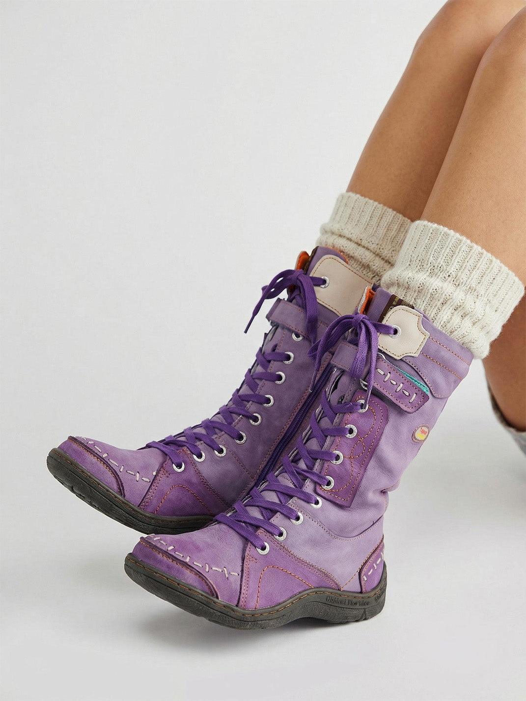 Washed PU Fleece-Lined Y2K Tall Boots - Skipkicks