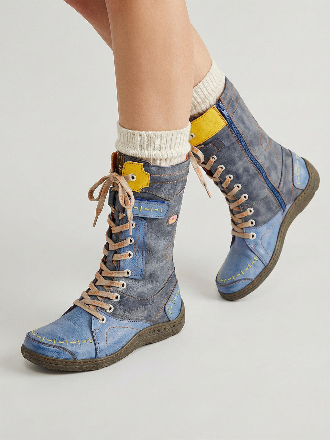 Washed PU Fleece-Lined Y2K Tall Boots - Skipkicks