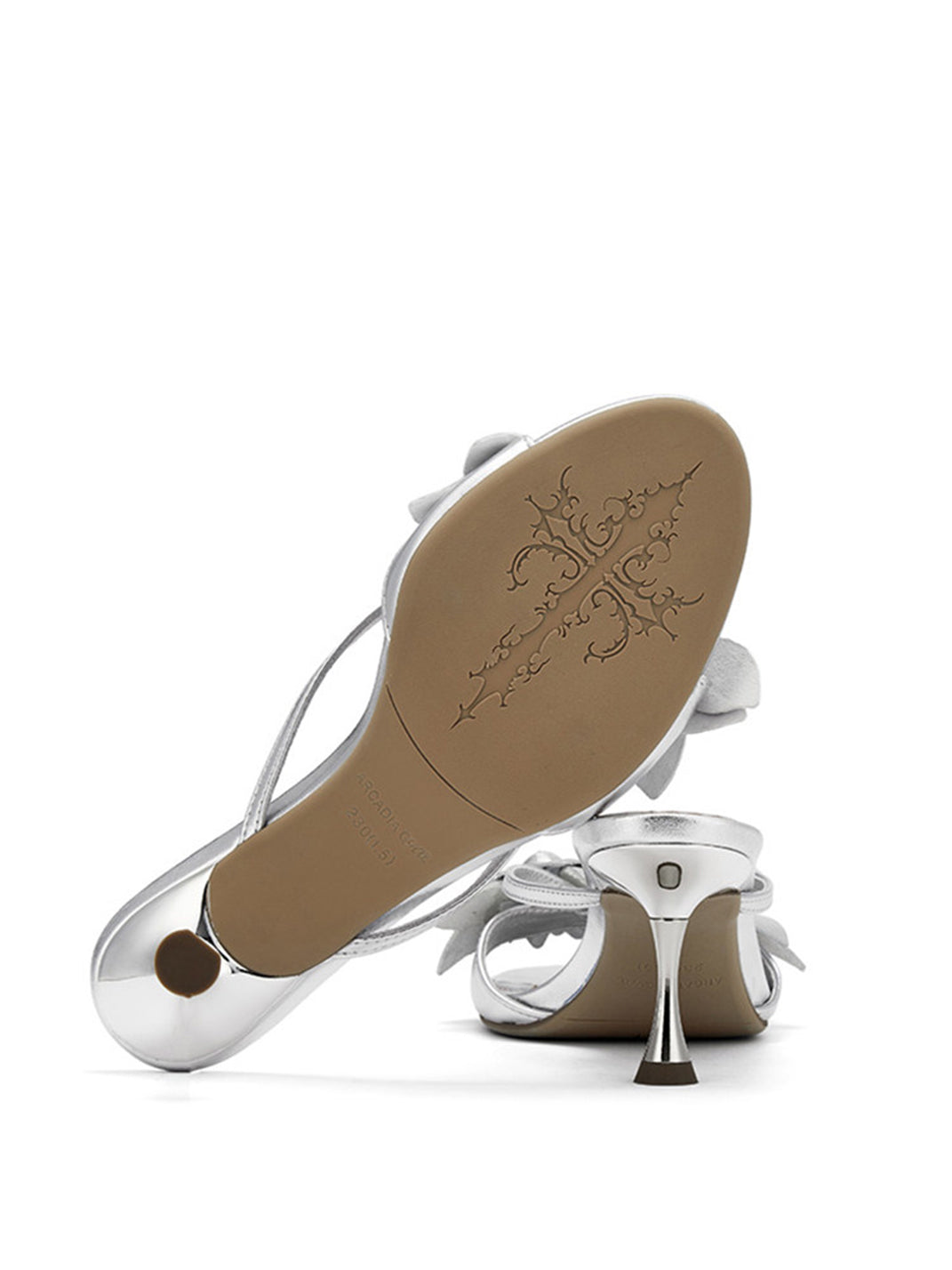 White Floral Kitten-Heel Slide Sandals - Skipkicks