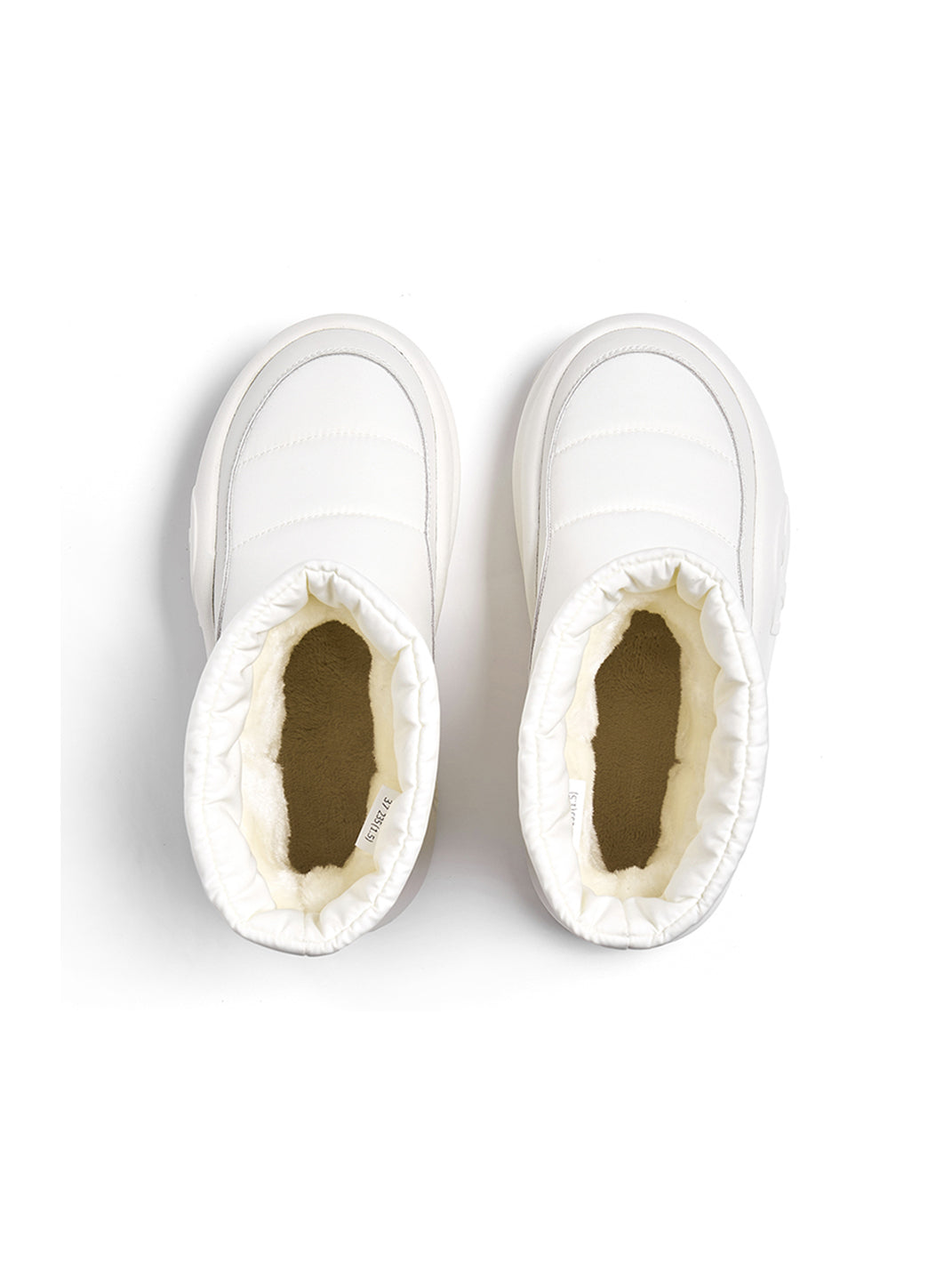 White Padded Mid-Calf Snow Boots - Skipkicks