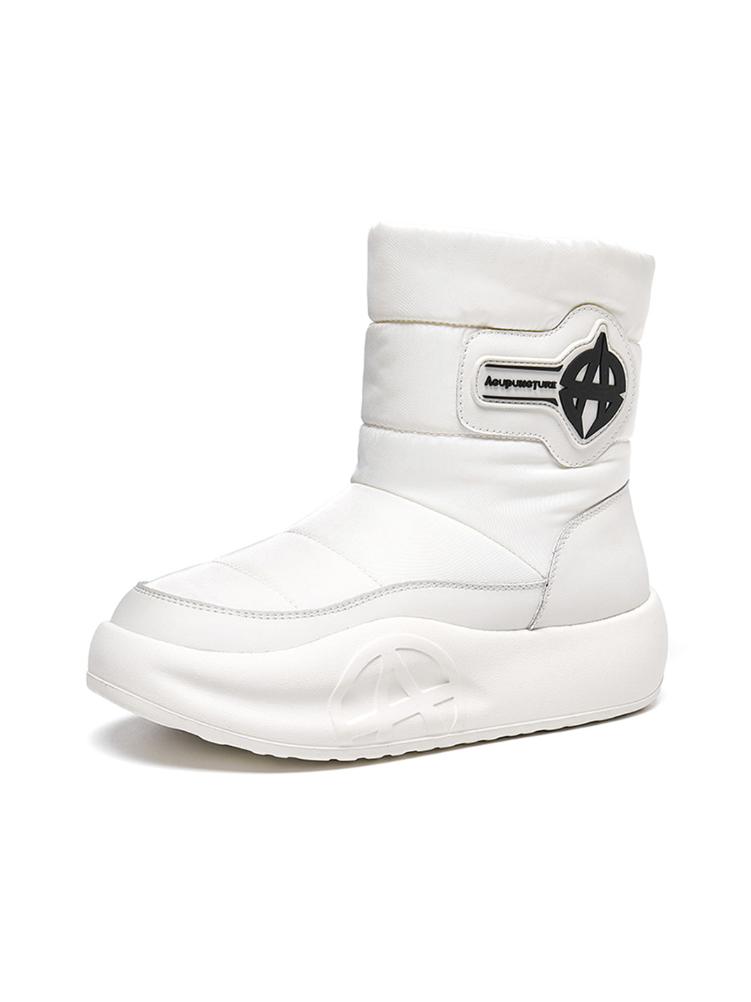 White Padded Mid-Calf Snow Boots - Skipkicks