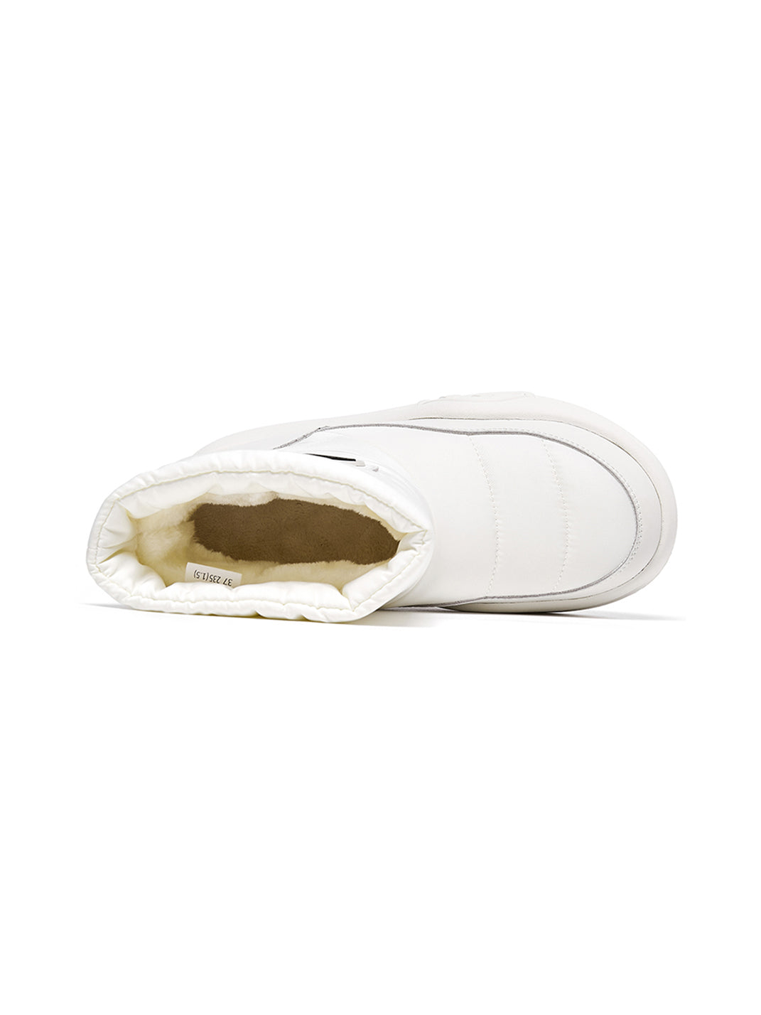 White Padded Mid-Calf Snow Boots - Skipkicks