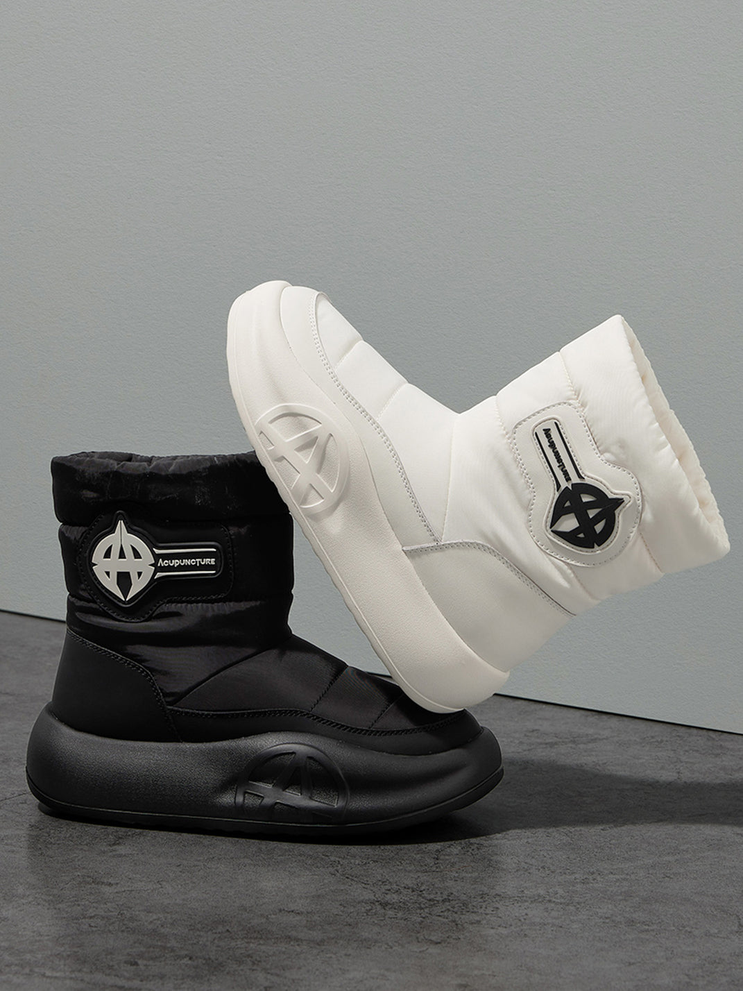 White Padded Mid-Calf Snow Boots - Skipkicks