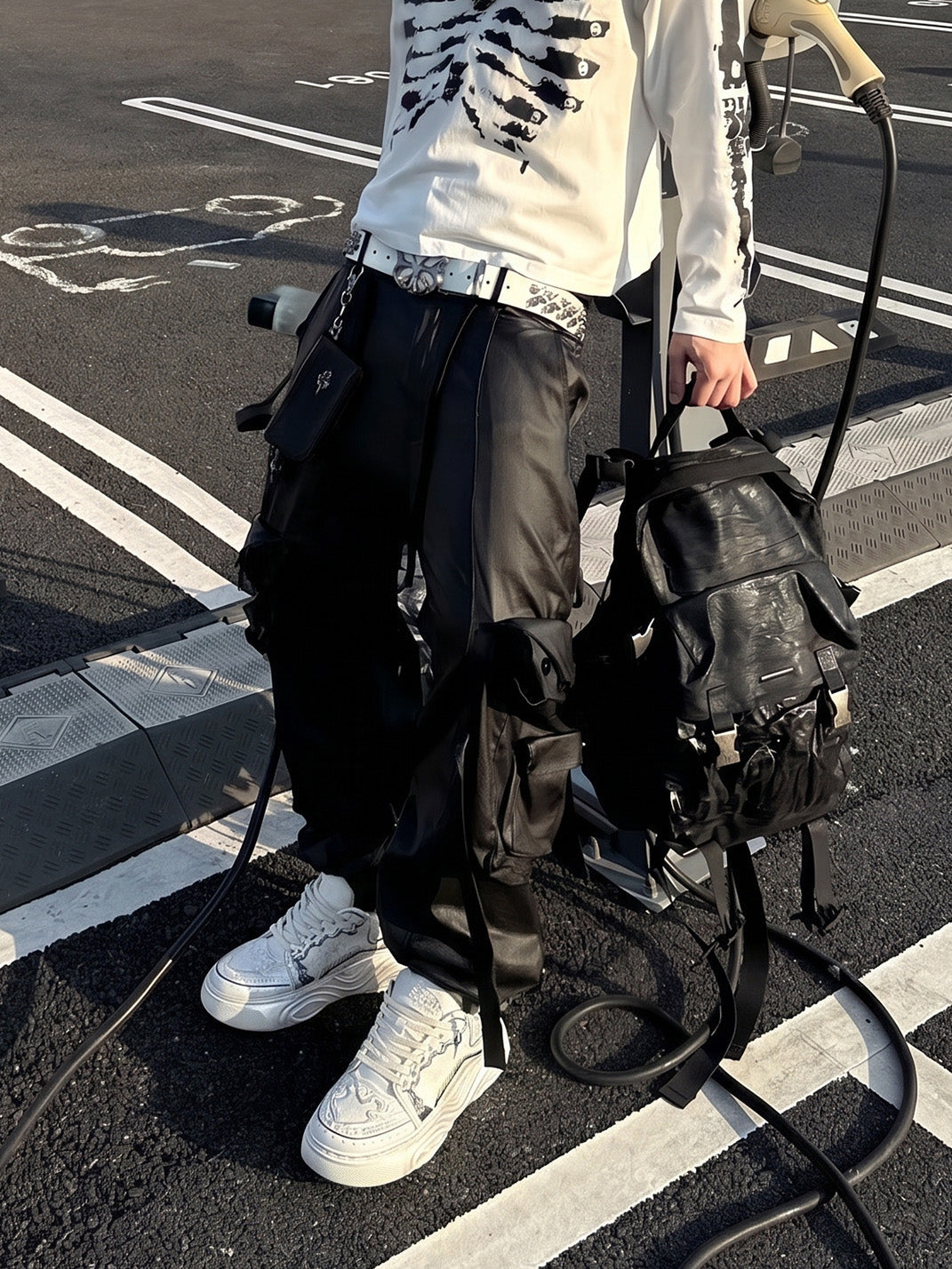 White Wukong Sculpted Platform Sneakers