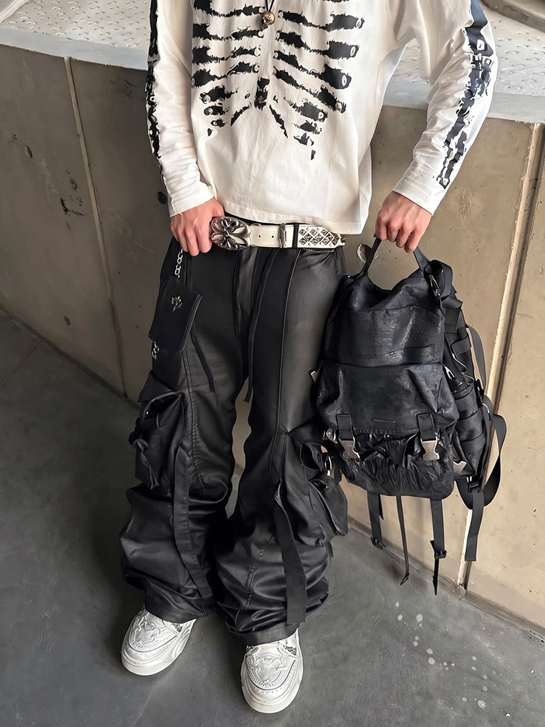 White Wukong Sculpted Platform Sneakers