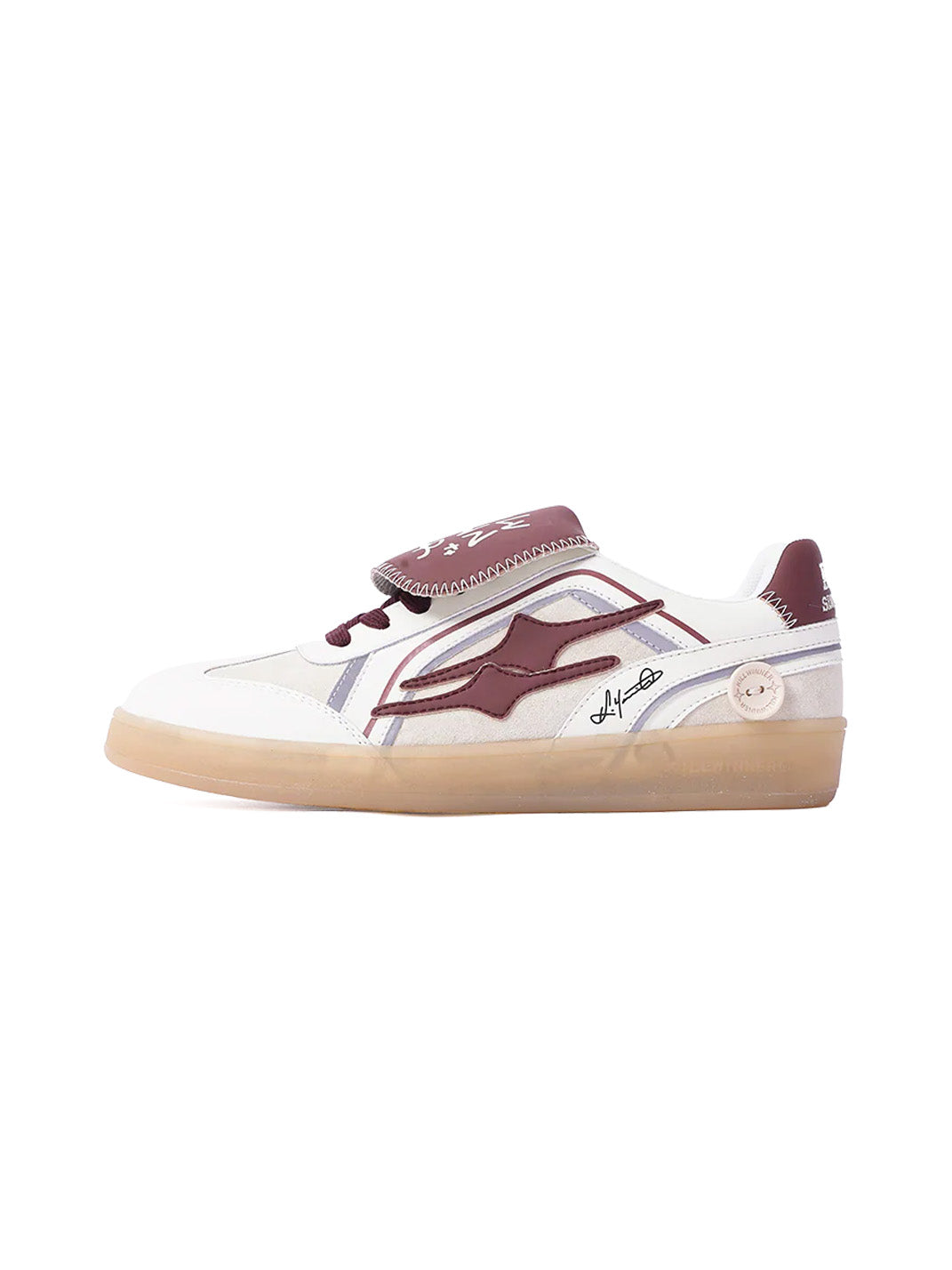 Wine Red Strap Retro Trainer Sneakers - Skipkicks