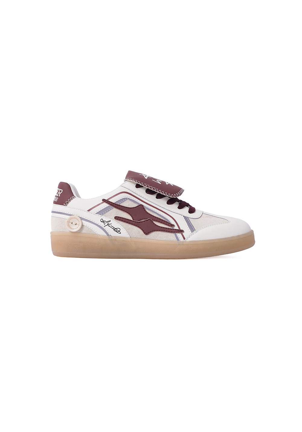 Wine Red Strap Retro Trainer Sneakers - Skipkicks