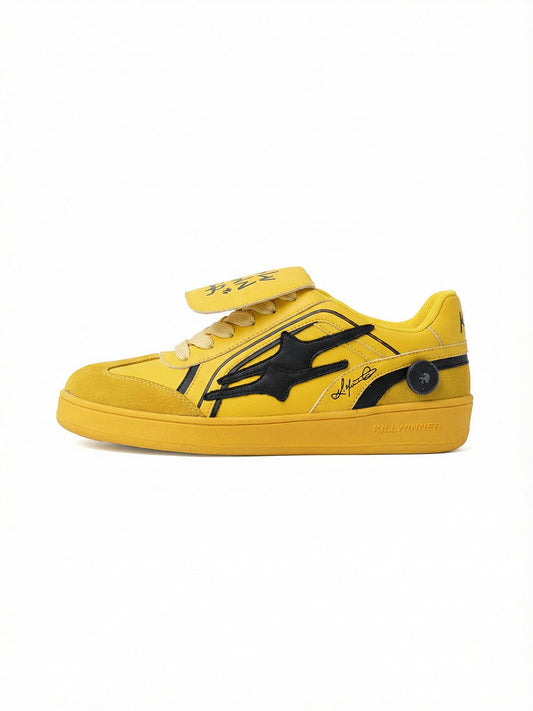 Yellow Graphic Retro Trainer Sneakers - Skipkicks
