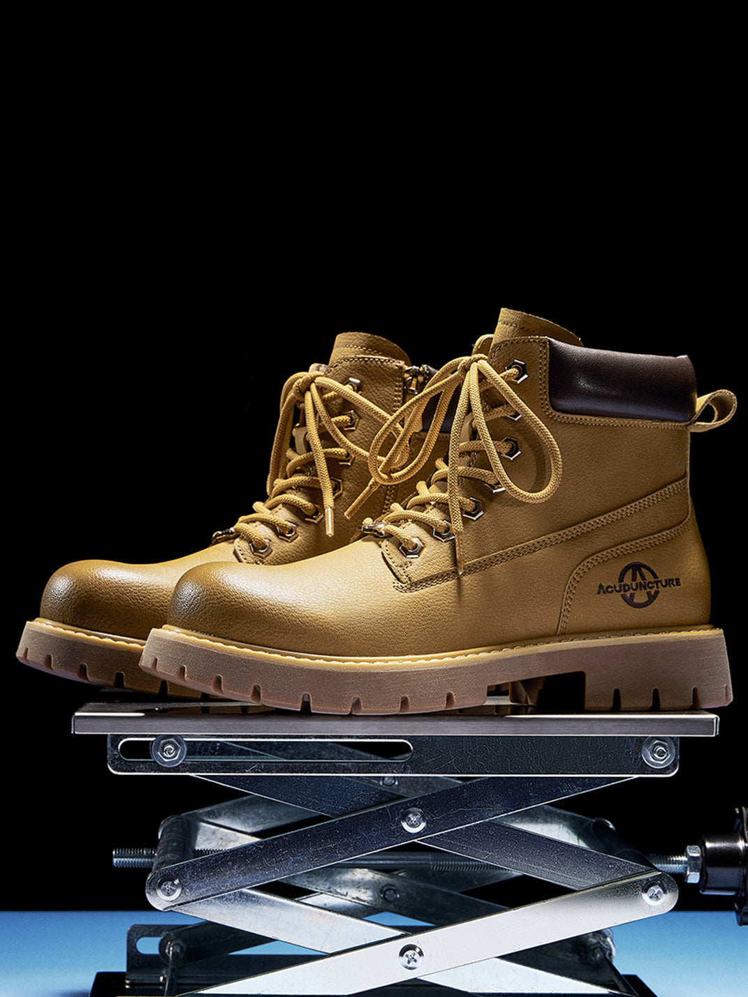 Zip-Front Lug-Sole Ankle Boots - Skipkicks