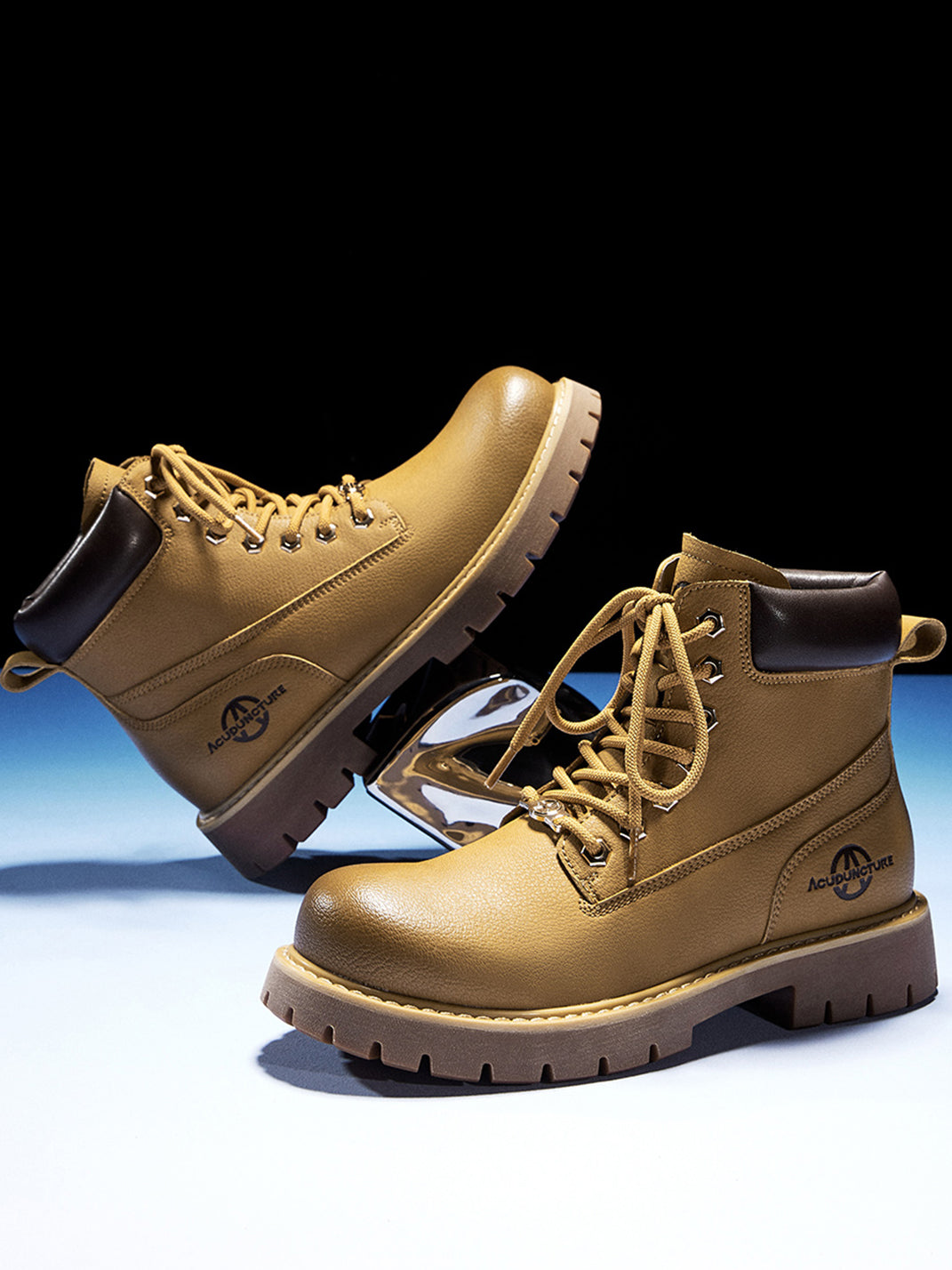 Zip-Front Lug-Sole Ankle Boots - Skipkicks