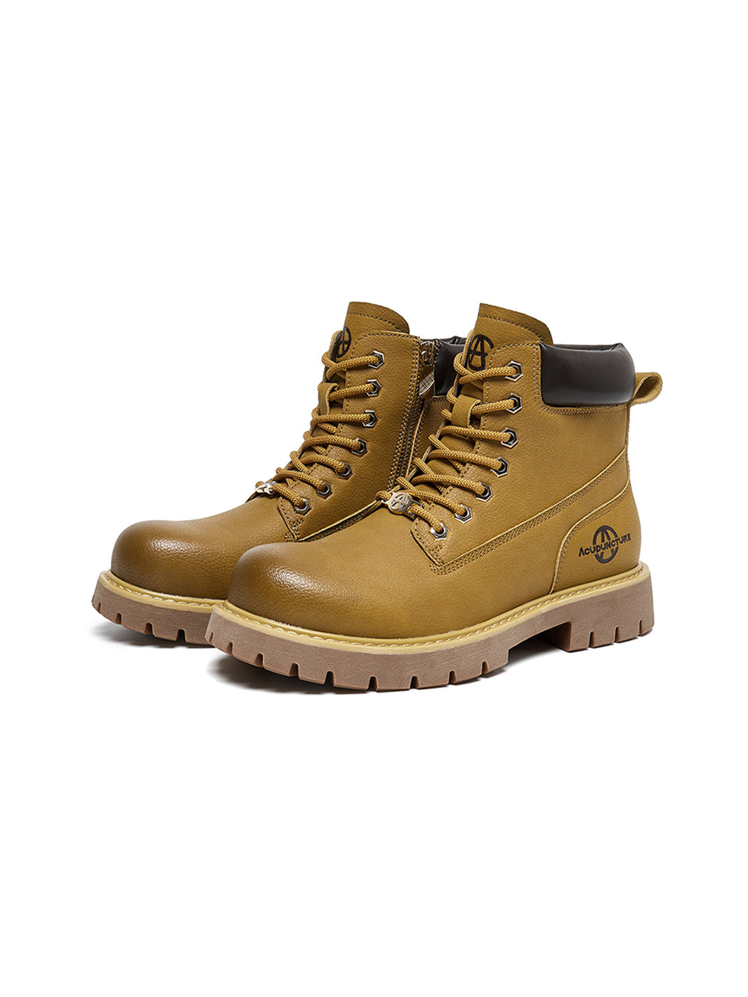 Zip-Front Lug-Sole Ankle Boots - Skipkicks