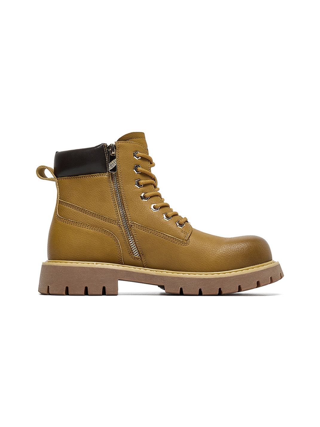 Zip-Front Lug-Sole Ankle Boots - Skipkicks