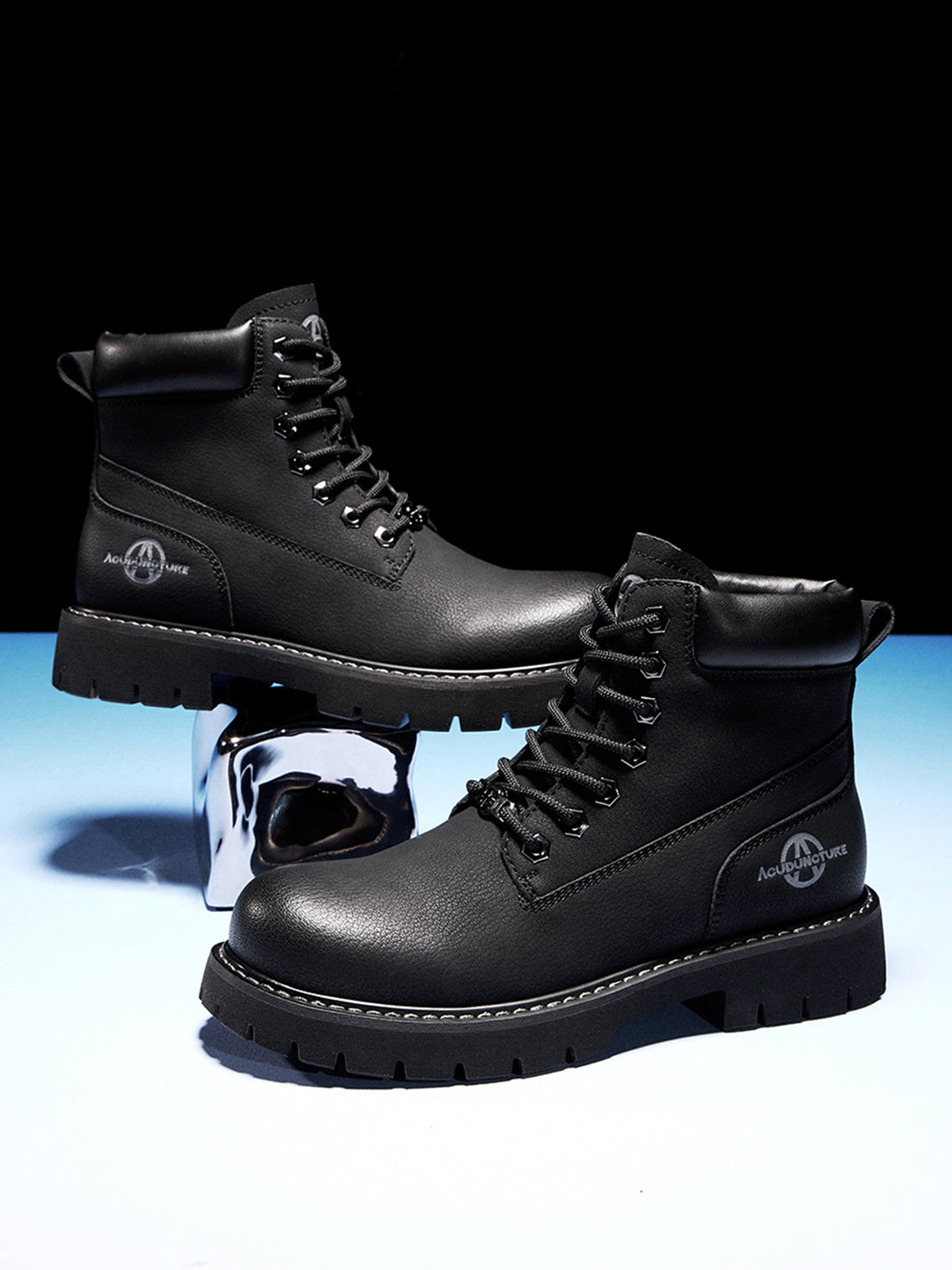 Zip-Front Lug-Sole Ankle Boots - Skipkicks