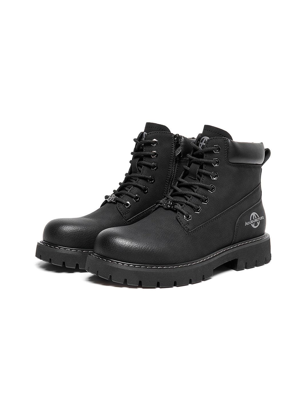Zip-Front Lug-Sole Ankle Boots - Skipkicks