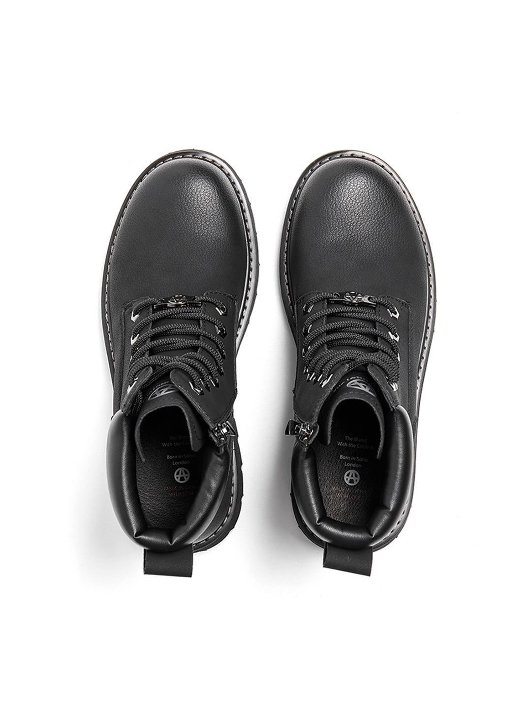 Zip-Front Lug-Sole Ankle Boots - Skipkicks